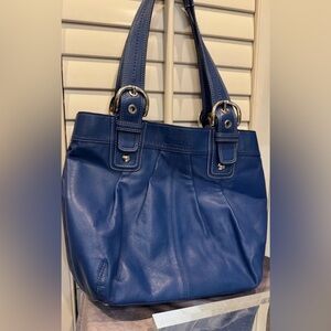 Coach Royal Blue Leather Shoulder Bag
